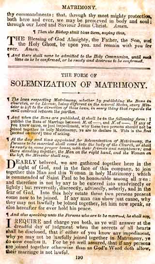 Page from the Marriage service, from an edition published in 1865.