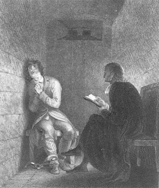 Engraving of Minister & grieving prisoner