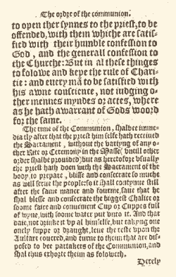 Page from the Order of Communion