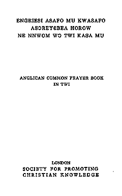 Title page, Twi BCP