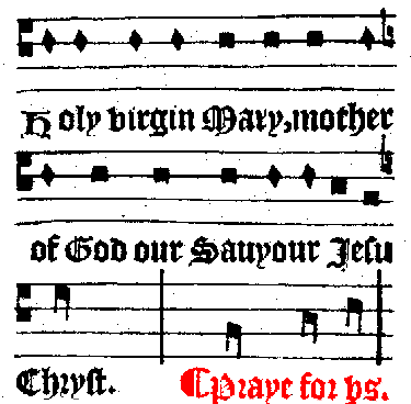 Holy virgin Mary, mother of God our Savyour Jesu Chryst. Praye for us.