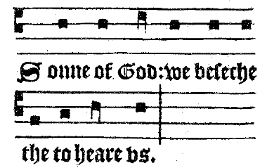 Sonne of God: we beseche the to here us.