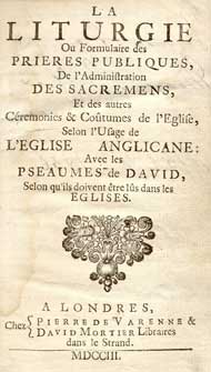 title page, French 1703 BCP