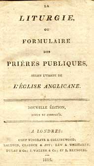 titler page, French BCP of 1815