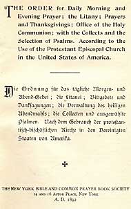 title page, German US BCP of 1892