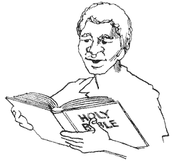 man reading Bible