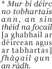 Mar bi d&eacute;irc no tobhartais ...