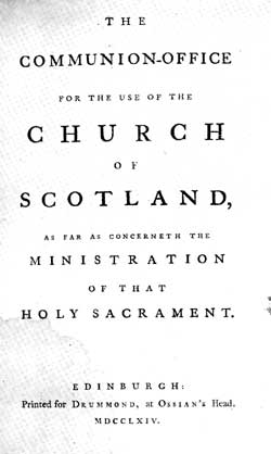 Title page for the 1764 Scottish Communion Rite