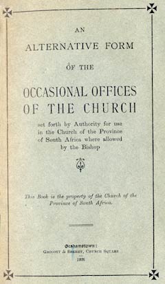 Alternative Occasional Offices title page