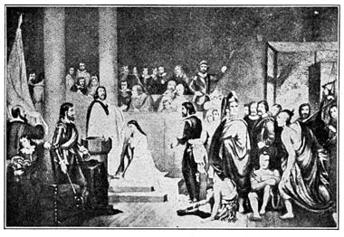Baptism of Pocahontas painting