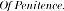 Of Penitence