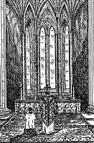 Priest & acolyte at altar